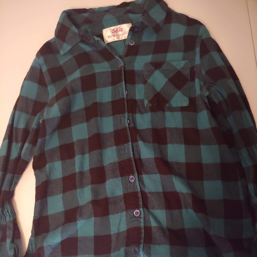 Justice button up, long sleeve